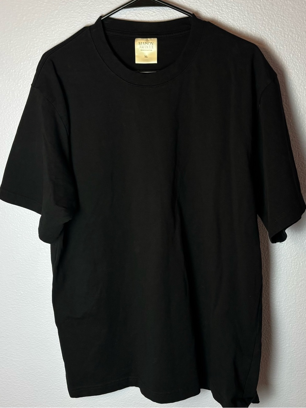 Maison Article 100% Cotton Premium Essentials Men's Black Crew Neck Tee - XL